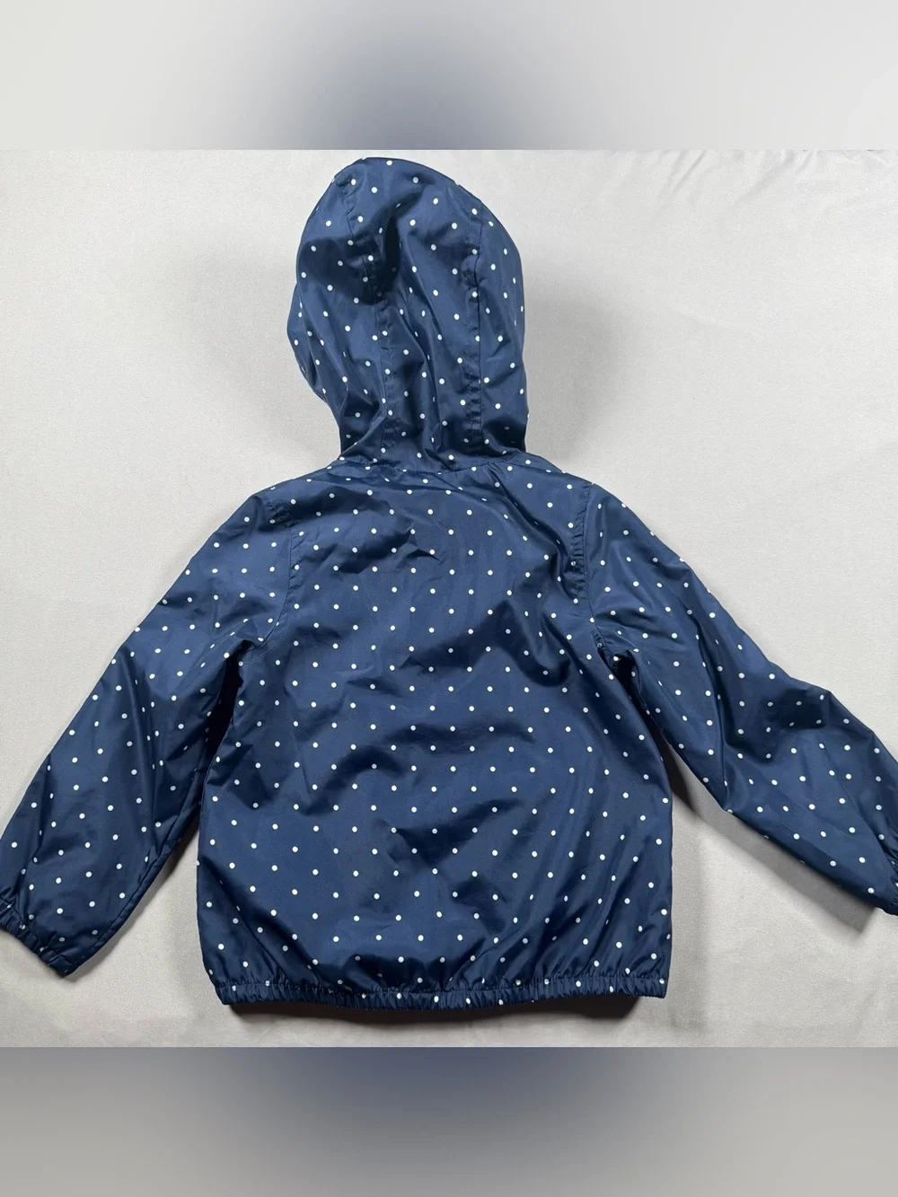 Carter's Toddler Girl 2T Navy Blue Pink Hooded Windbreaker Polka Dot Jacket